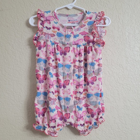 Magnetic Me Baby Girls Butterfly Modal All A Flutter Ruffle Sleeve Romper 12-18M - Picture 2 of 10